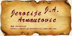 Jerotije Arnautović vizit kartica